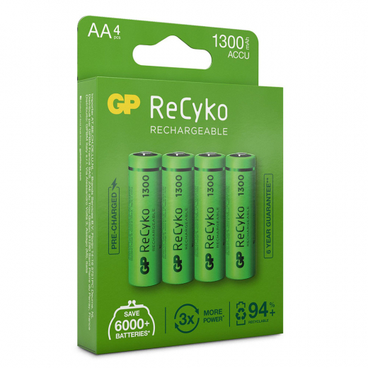 GP ReCyko AA-battery, 1300mAh, 4-pc i gruppen Nyheder hos Spelexperten (GP-201213)