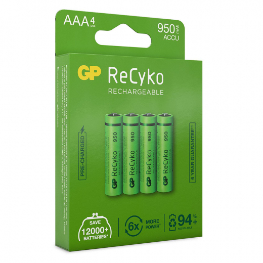 GP ReCyko AAA-battery, 950mAh, 4-pc i gruppen Nyheder hos Spelexperten (GP-201215)