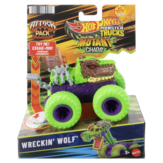 Hot Wheels Monster Trucks Attack - Wreckin Wolf i gruppen LEGETØJ / Legetøjskøretøjer / Hot Wheels hos Spelexperten (02026041-2)