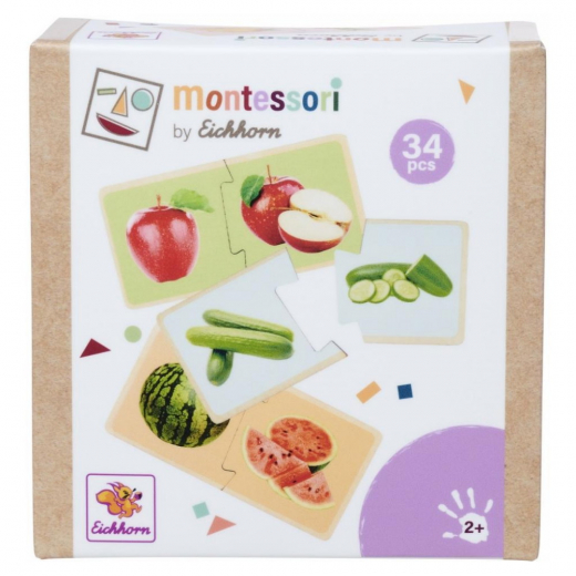 Montessori Puslespil Fruits and vegetables 34 Brikker i gruppen PUSLESPIL / Puslespil i træ hos Spelexperten (100006000)