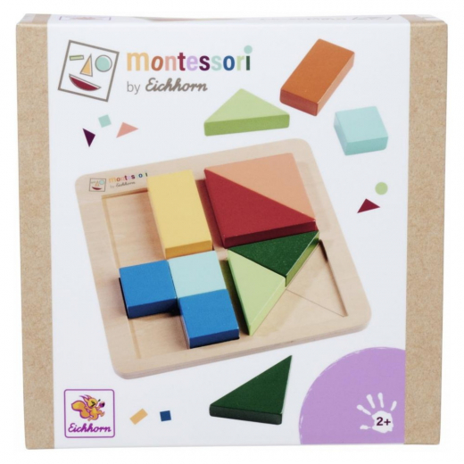 Montessori Shape puzzle 12 Brikker i gruppen PUSLESPIL / Puslespil i træ hos Spelexperten (100006032)