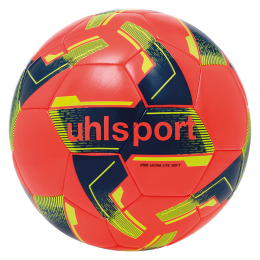 uhlsport 290 Ultra Lite Soft Red/Navy/Yellow sz 4 i gruppen UDENDØRSSPIL / Fodbold hos Spelexperten (100172401-4)