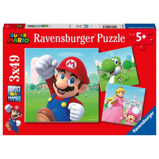 Ravensburger Super Mario 3x49 Brikker i gruppen PUSLESPIL / Puslespil til børn hos Spelexperten (10105186)