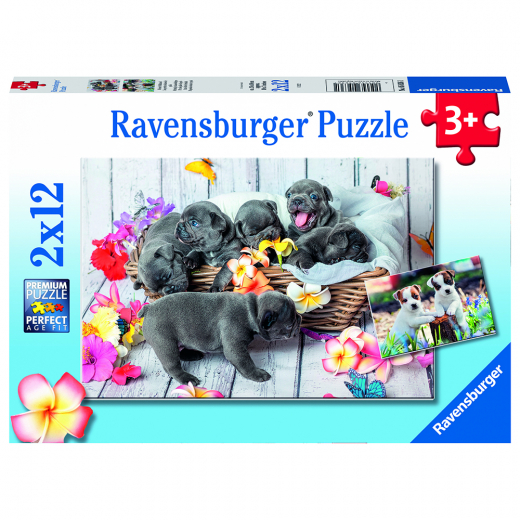 Ravensburger: Small Fur Balls 2x12 Brikker i gruppen PUSLESPIL / Puslespil til børn hos Spelexperten (10105636)