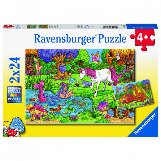 Ravensburger: Magical Forest - 2x24 Brikker i gruppen PUSLESPIL / Puslespil til børn hos Spelexperten (10105637)