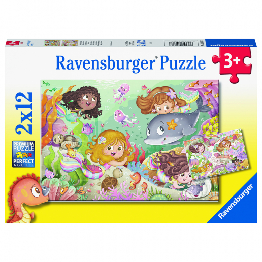Ravensburger: Fairies and Mermaids 2x12 Brikker i gruppen PUSLESPIL / Puslespil til børn hos Spelexperten (10105663)