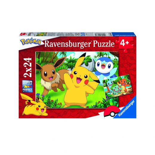 Ravensburger: Pokémon 2x24 Brikker i gruppen PUSLESPIL / Puslespil til børn hos Spelexperten (10105668)