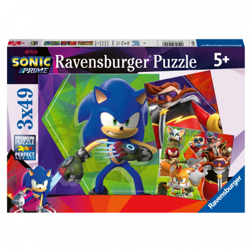 Ravensburger: Sonic Prime 3x49 Brikker i gruppen PUSLESPIL / Puslespil til børn hos Spelexperten (10105695)