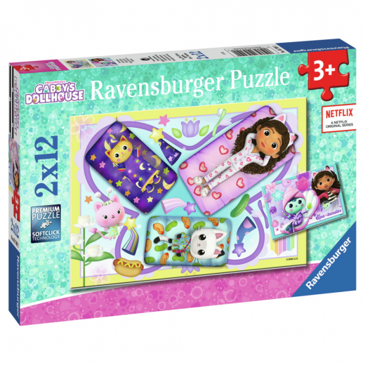 Ravensburger: Gabby's Magical Sleepover 2x12 Brikker i gruppen PUSLESPIL / Puslespil til børn hos Spelexperten (10105709)