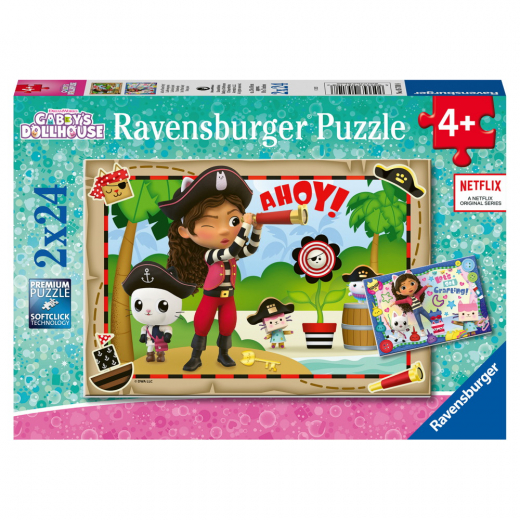 Ravensburger Puslespil - Gabbys Lad os piratfeste! 2x24 Brikker i gruppen PUSLESPIL / Puslespil til børn hos Spelexperten (10105710)