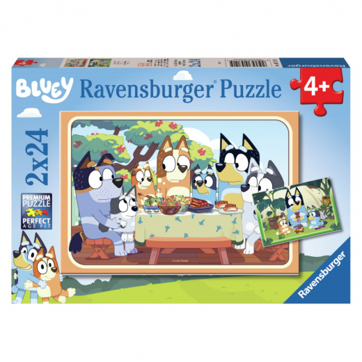 Ravensburger Bluey 2x24 brikker i gruppen PUSLESPIL / Puslespil til børn hos Spelexperten (10105711)