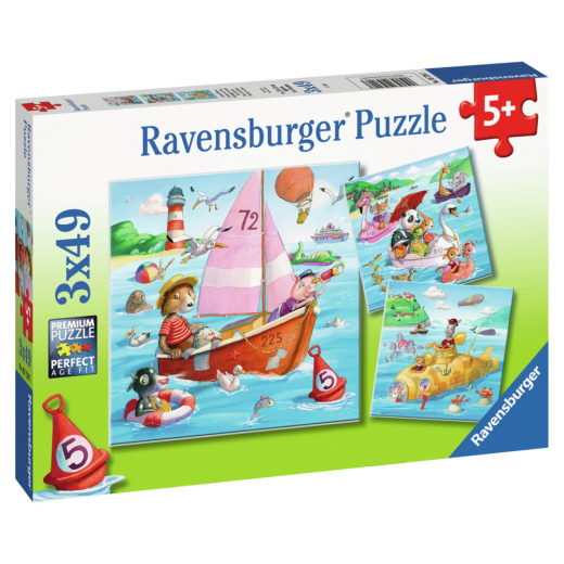 Ravensburger Fun on the Water 3x49 Brikker i gruppen PUSLESPIL / Puslespil til børn hos Spelexperten (10105720)