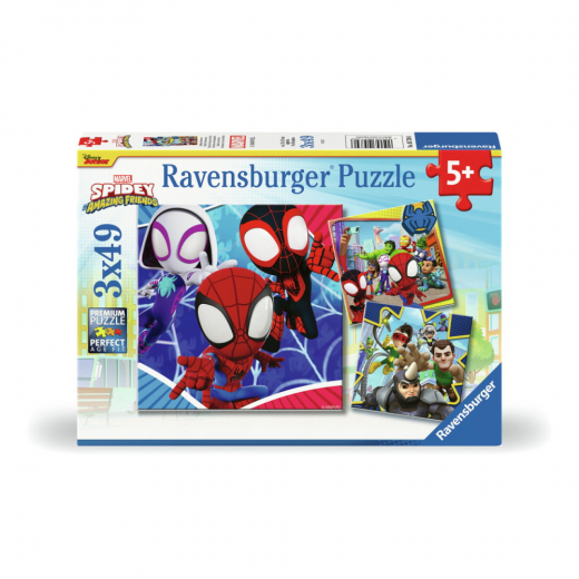 Ravensburger: Spidey's Adventures 3x49 Brikker i gruppen PUSLESPIL / Puslespil til børn hos Spelexperten (10105730)