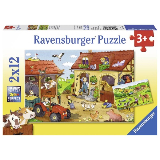 Ravensburger: Working on the Farm 2x12 Brikker i gruppen PUSLESPIL / Puslespil til børn hos Spelexperten (10107560)