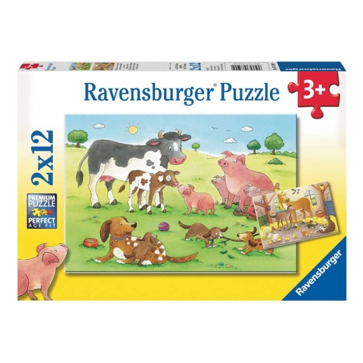 Ravensburger: Happy Animal Famillies - 2x12 brikker i gruppen  hos Spelexperten (10107590)