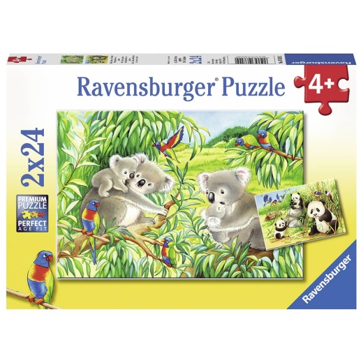 Ravensburger: Sweet Koalas and Pandas 2x24 brikker i gruppen  hos Spelexperten (10107820)
