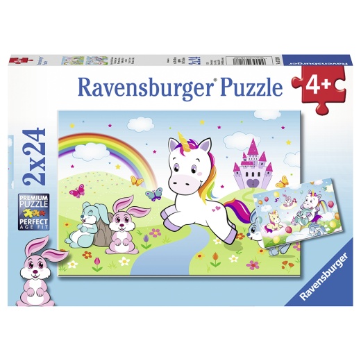 Ravensburger Unicorn 2x24 brikker i gruppen PUSLESPIL / Puslespil til børn hos Spelexperten (10107828)