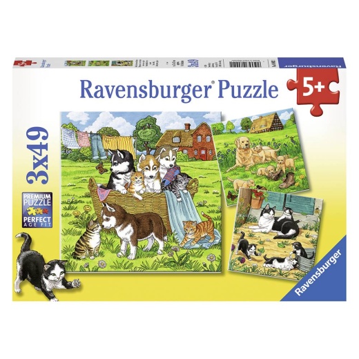 Ravensburger: Cats and Dogs 3x49 brikker i gruppen  hos Spelexperten (10108002)