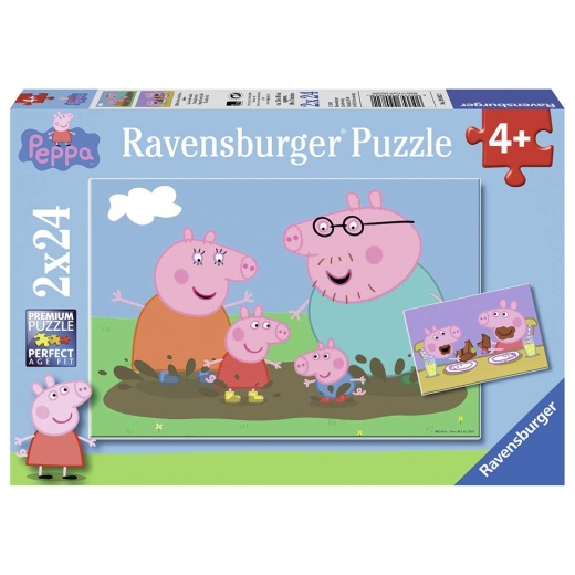 Ravensburger: Happy Family Life 2x24 brikker i gruppen PUSLESPIL / Puslespil til børn hos Spelexperten (10109082)