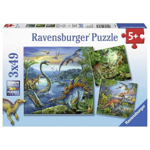 Ravensburger Dinosaur Fascination 3x49 Brikker i gruppen PUSLESPIL / Puslespil til børn hos Spelexperten (10109317)