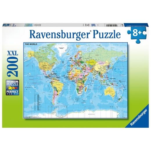 Ravensburger Map of the World XXL 200 Brikker i gruppen PUSLESPIL / < 750 brikker hos Spelexperten (10112890)