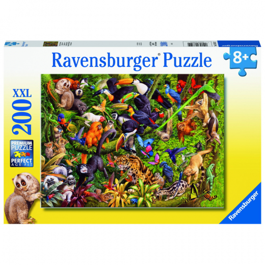 Ravensburger: Tropical Rainforest XXL 200 Brikker i gruppen PUSLESPIL / < 750 brikker hos Spelexperten (10113351)