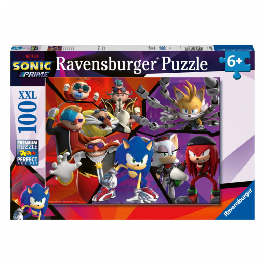 Ravensburger: Sonic Prime 100 XXL Brikker i gruppen PUSLESPIL / Puslespil til børn hos Spelexperten (10113383)