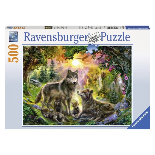Ravensburger Wolf family in the sunshine 500 Brikker i gruppen PUSLESPIL hos Spelexperten (10214745)