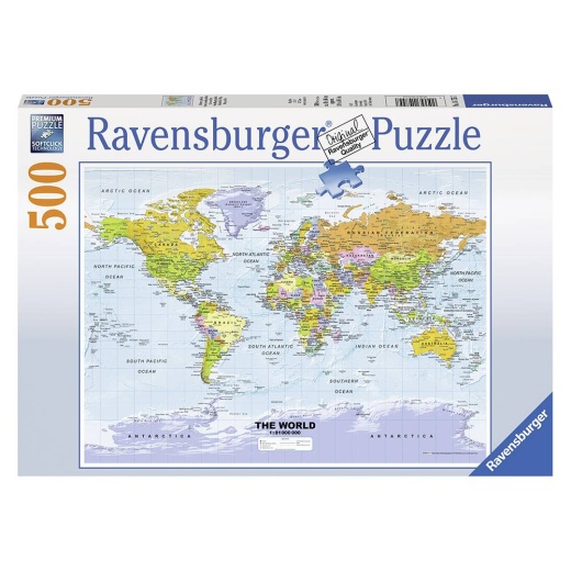 Ravensburger - Världskarta 500 brikker i gruppen  hos Spelexperten (10214755)
