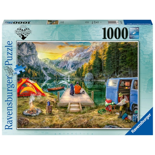 Ravensburger Calm Campsite 1000 Brikker i gruppen PUSLESPIL / 1000 brikker hos Spelexperten (10216177)