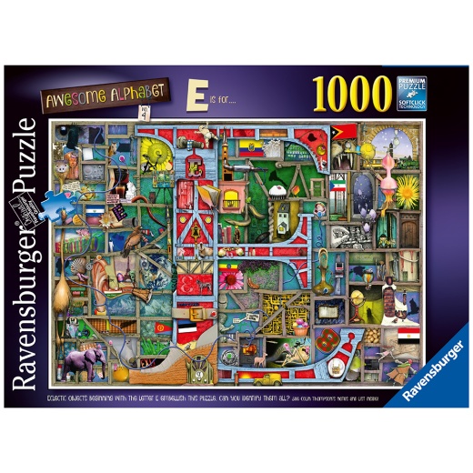 Ravensburger Awesome Alphabet E & F 1000 Brikker i gruppen PUSLESPIL / 1000 brikker hos Spelexperten (10216420)