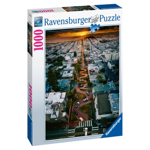 Ravensburger: Lombard Street, San Francisco 1000 Brikker i gruppen PUSLESPIL / 1000 brikker hos Spelexperten (10216732)