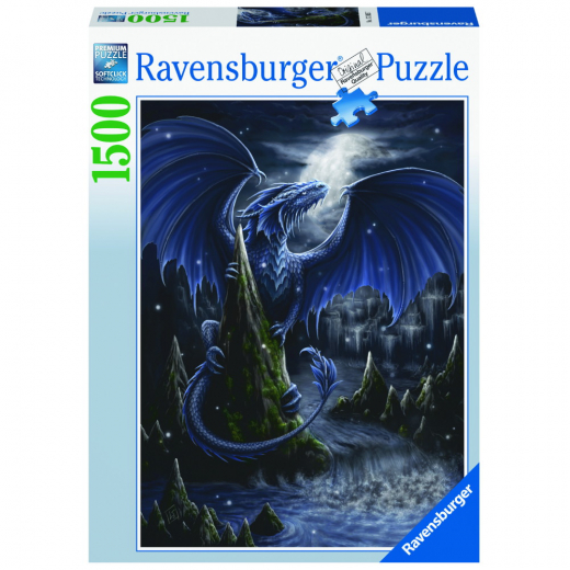 Ravensburger The Dark Blue Dragon 1500 Brikker i gruppen PUSLESPIL / 1500 brikker hos Spelexperten (10217105)