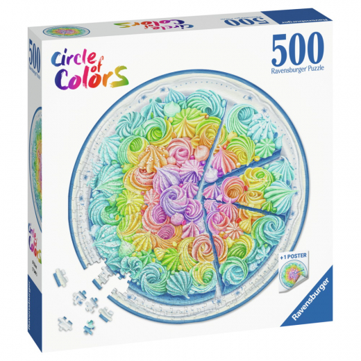 Ravensburger - Circle of Colors - Rainbow Cake 500 Brikker i gruppen PUSLESPIL / < 750 brikker hos Spelexperten (10217349)