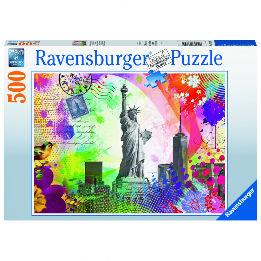 Ravensburger: New York Postcard 500 Brikker i gruppen PUSLESPIL / < 750 brikker hos Spelexperten (10217379)