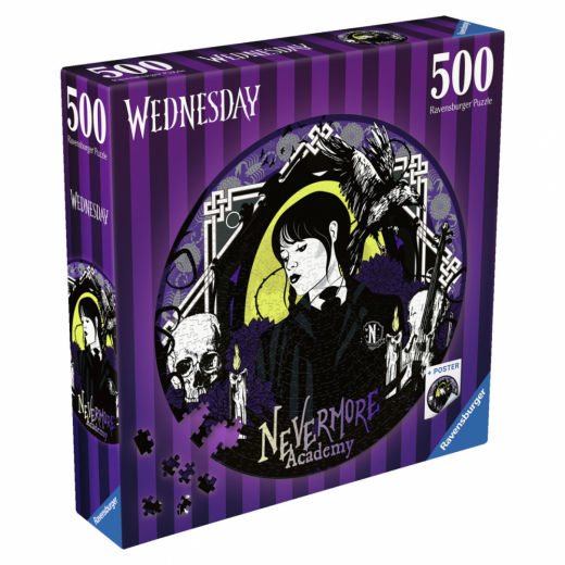 Ravensburger Wednesday Nevermore Academy 500 Brikker i gruppen PUSLESPIL / < 750 brikker hos Spelexperten (10217573)