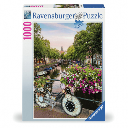 Ravensburger: Bicycle Amsterdam 1000 Brikker i gruppen PUSLESPIL / 1000 brikker hos Spelexperten (10217596)