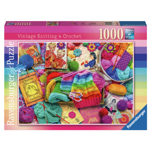 Ravensburger: Vintage Knitting & Crochet 1000 Brikker i gruppen PUSLESPIL / 1000 brikker hos Spelexperten (10217620)