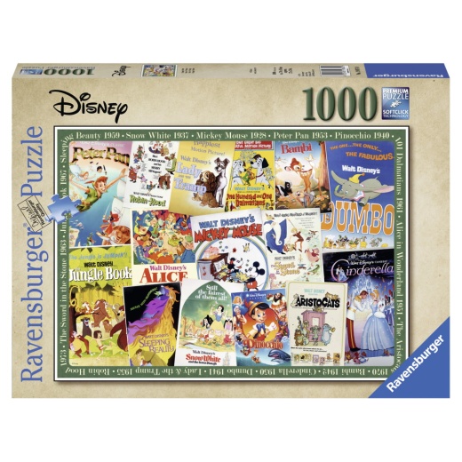 Ravensburger Disney Vintage Movie Posters 1000 Brikker i gruppen PUSLESPIL / 1000 brikker hos Spelexperten (10219874)