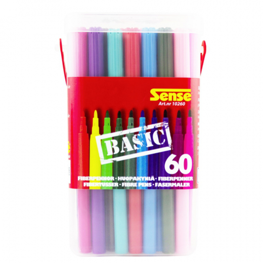 Sense - Fiberpenne Basic 60-Pak i gruppen LEGETØJ / Skab & mal hos Spelexperten (10260)