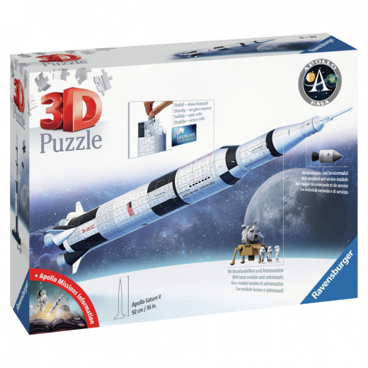 Ravensburger 3D Apollo Saturn V Rocket 504 brikker i gruppen PUSLESPIL / 3D puslespil hos Spelexperten (10311545)