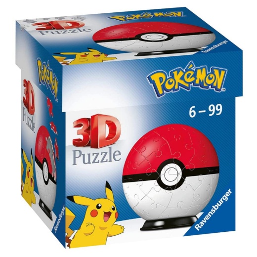 Ravensburger 3D Pokémon Pokeball Rød 55 Brikker i gruppen PUSLESPIL / 3D puslespil hos Spelexperten (10382722R)