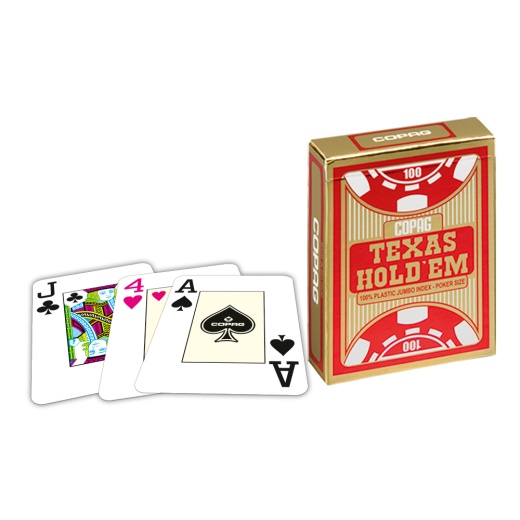 Copag Texas Hold 'Em Gold Jumbo Face Red i gruppen SELSKABSSPIL / Poker & casino / Poker hos Spelexperten (104006334a)