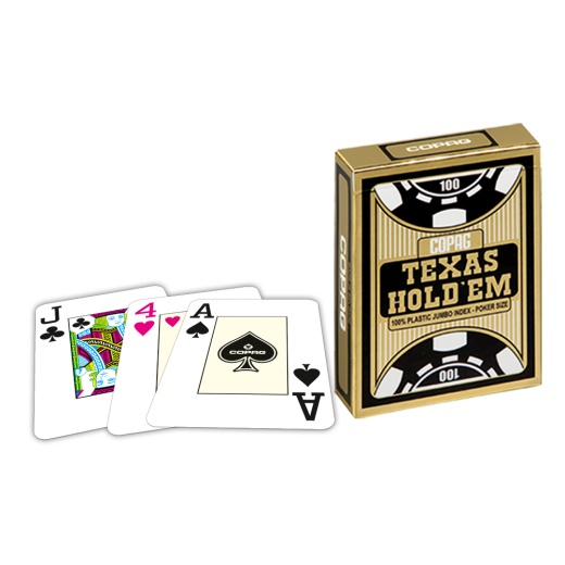Copag Texas Hold 'Em Gold Jumbo Face Black i gruppen SELSKABSSPIL / Poker & casino / Poker hos Spelexperten (104006334b)