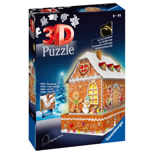 Ravensburger 3D Ginger Bread House 257 brikker i gruppen PUSLESPIL / 3D puslespil hos Spelexperten (10411237)