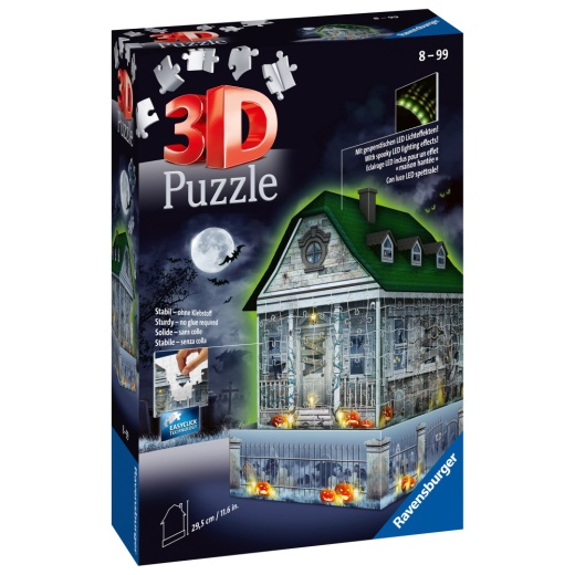Ravensburger 3D Hjemsøgt hus med natlys 257 brikker i gruppen PUSLESPIL / 3D puslespil hos Spelexperten (10411254)