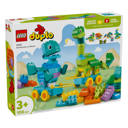LEGO Duplo - 3-i-1-dinosaurer på hjul i gruppen LEGETØJ / LEGO / LEGO Duplo hos Spelexperten (10451)