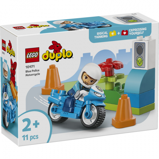 LEGO Duplo - Blå Politimotorcykel i gruppen LEGETØJ / LEGO / LEGO Duplo hos Spelexperten (10471)