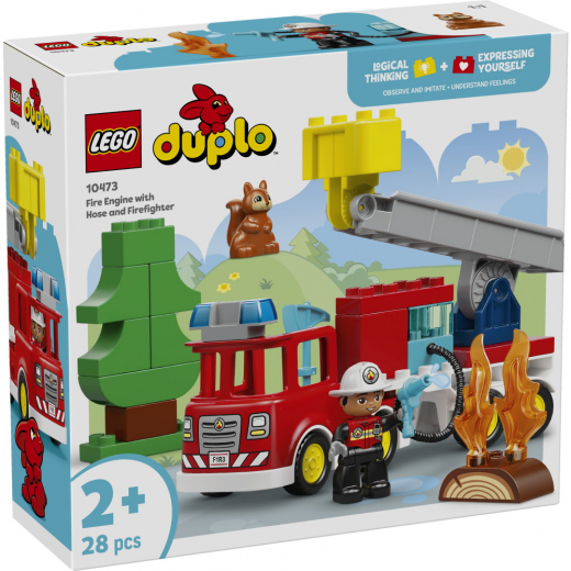 LEGO Duplo - Brandbil Med Slange Og Brandman i gruppen LEGETØJ / LEGO / LEGO Duplo hos Spelexperten (10473)
