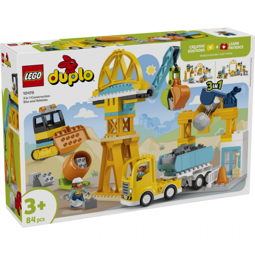 LEGO Duplo - 3-i-1 Byggeplads Med Køretøjer i gruppen LEGETØJ / LEGO / LEGO Duplo hos Spelexperten (10476)